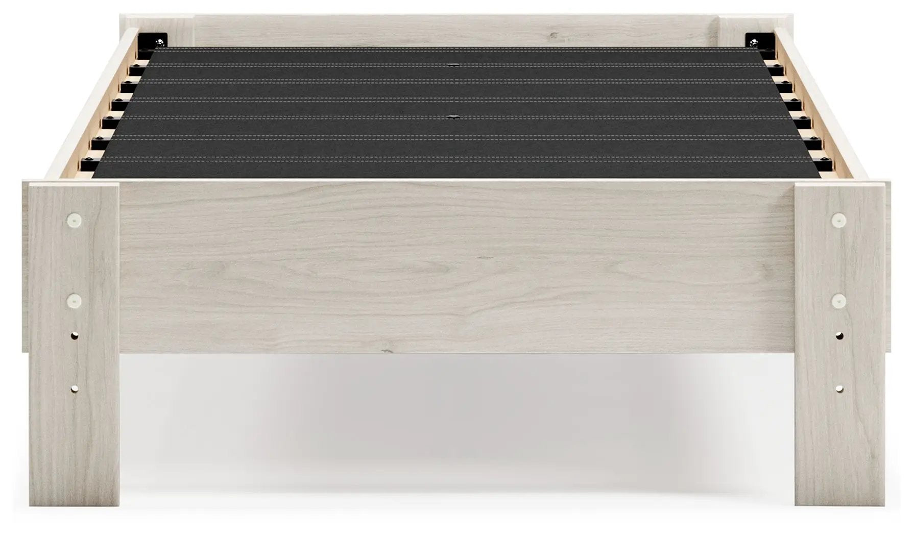 Socalle Platform Bed by Unique Piece Furniture in light oak with black slat support on Tampa Home & Garden Store