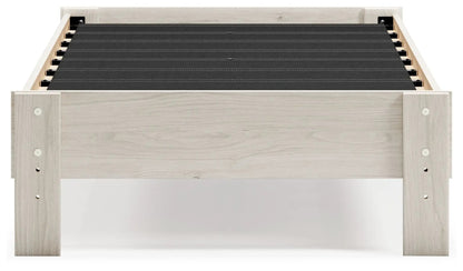 Socalle Platform Bed by Unique Piece Furniture in light oak with black slat support on Tampa Home & Garden Store