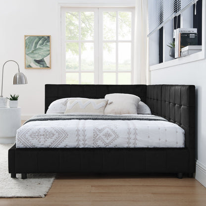 Mid-Century Upholstered Bed Frame and Backrest