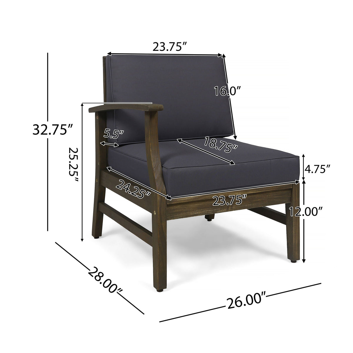 the Perla Acacia Wood Patio Armchair for Outdoors