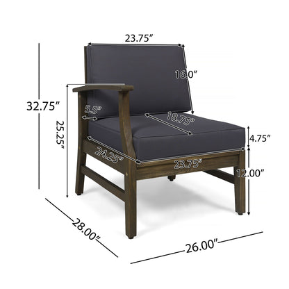 the Perla Acacia Wood Patio Armchair for Outdoors