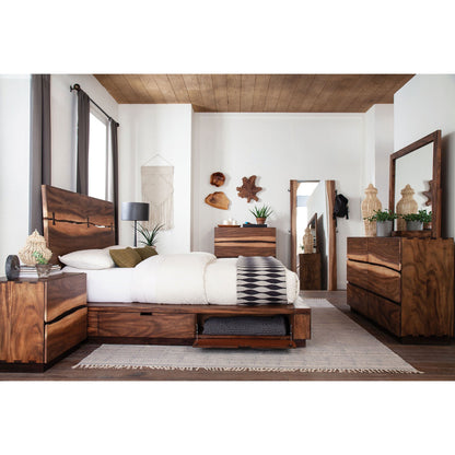 Mallory platform bed by HouseOfZazla in dark walnut with built-in storage drawers on Tampa Home & Garden Store