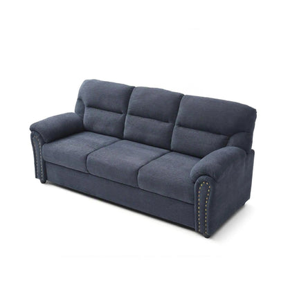 Hamilton sofa with nailhead trim, dark blue upholstery by Unique Piece Furniture on Tampa Home & Garden Store
