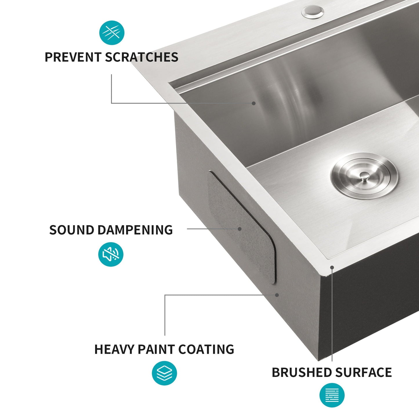 Drop In Kitchen Sink Stainless Steel Workstation