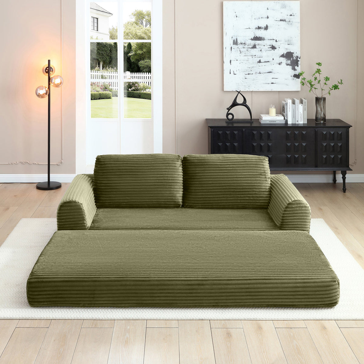 Modern Corduroy Folding Sofa Bed and Couch