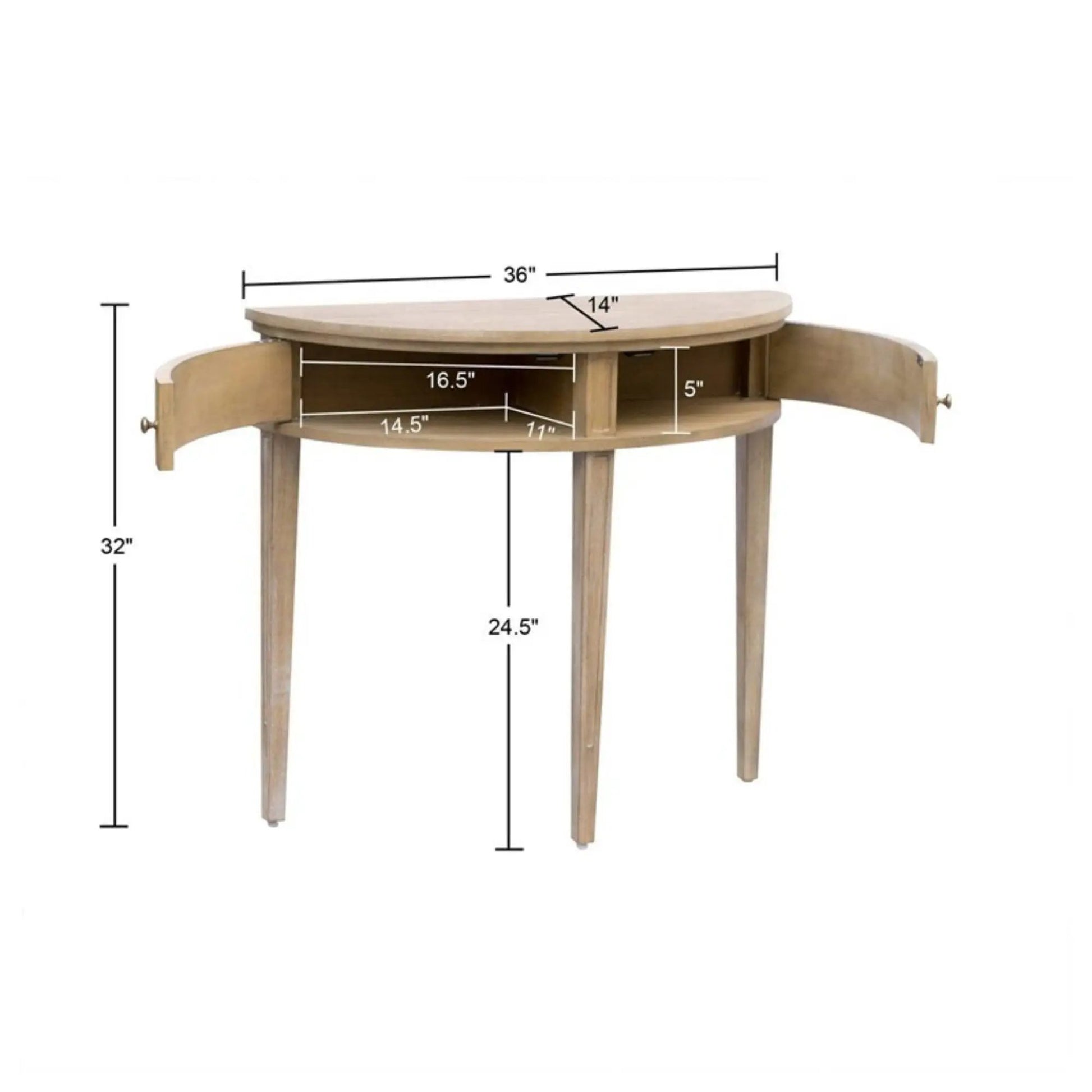 Vintage inspired console table with fluted doors in wood finish by Unique Piece Furniture on Tampa Home & Garden Store