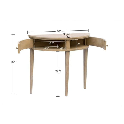 Vintage inspired console table with fluted doors in wood finish by Unique Piece Furniture on Tampa Home & Garden Store