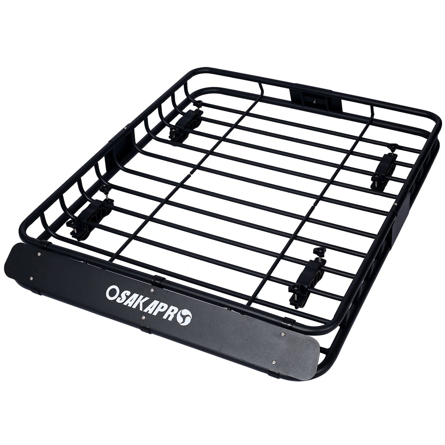 OsakaPro steel rooftop cargo basket in black with universal fit roof rack design on Tampa Home & Garden Store