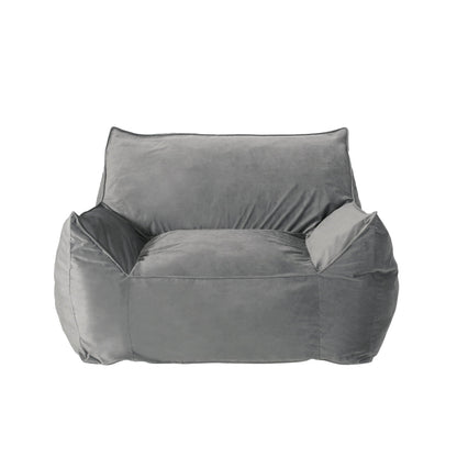 Allea Bean Bag Chair with Armrests in gray fabric by HouseOfZazla armchair on Tampa Home & Garden Store