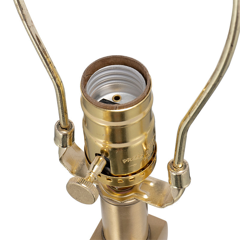 Table lamp D15x26.7' White and Gold Alabaster Slab by HouseOfZazla, gold socket hardware on Tampa Home & Garden Store