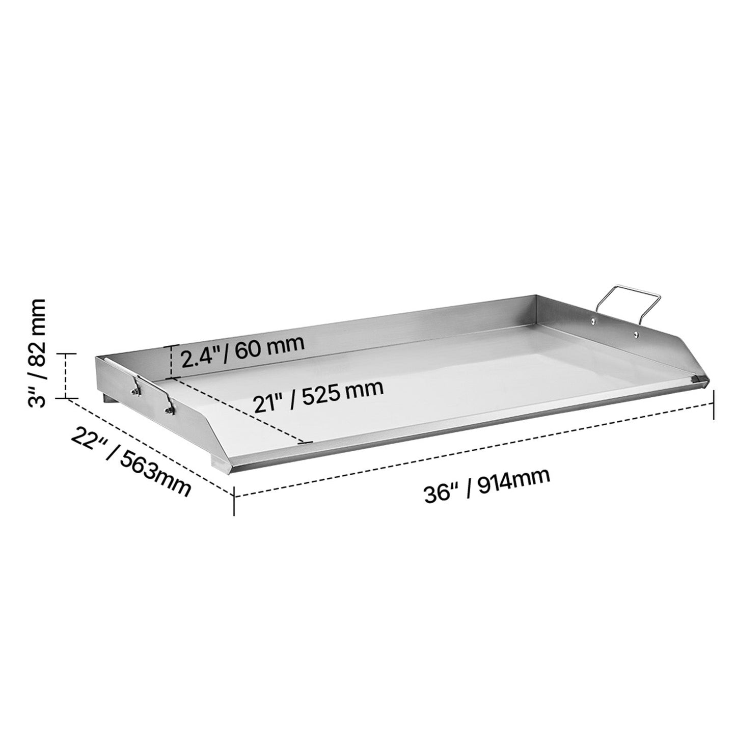 36x22 Stainless Steel Flat Top Griddle For Home