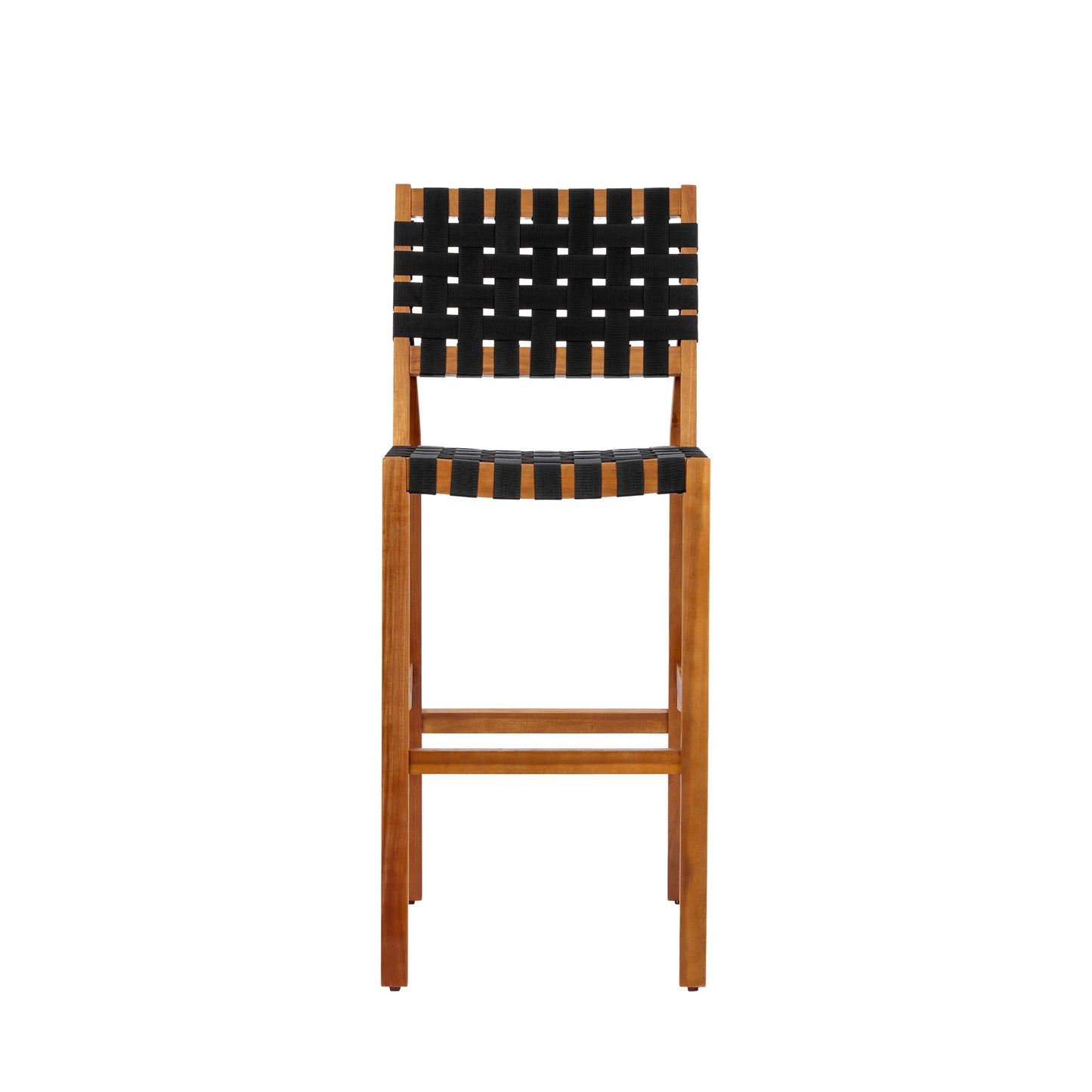 Acacia Wood Outdoor Side Chair and Woven Seat