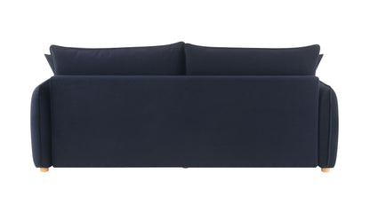 Irina pull-out sleeper sofa by HouseOfZazla in navy blue fabric with removable cushions on Tampa Home & Garden Store
