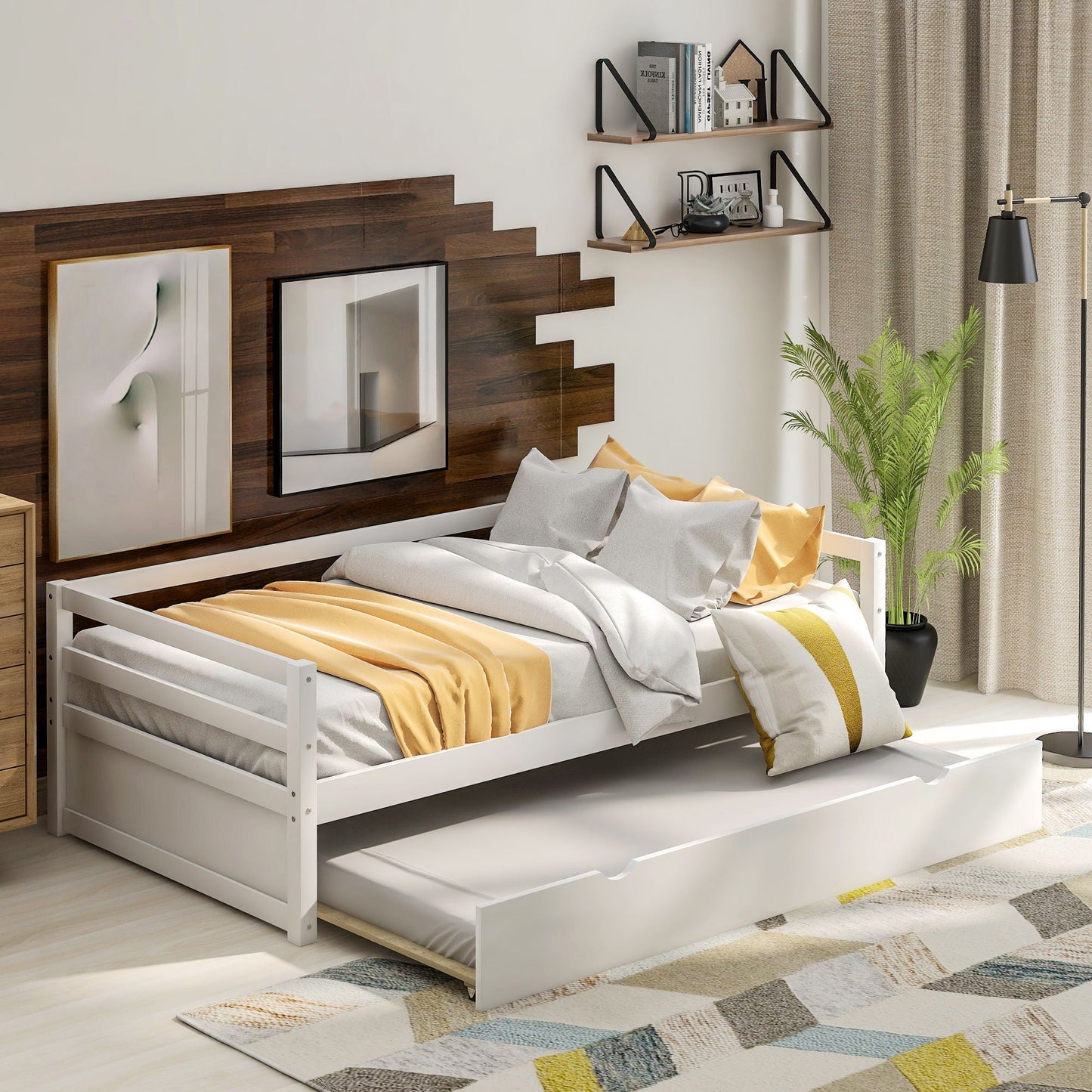 Twin Daybed With Classic Trundle Bed Frame