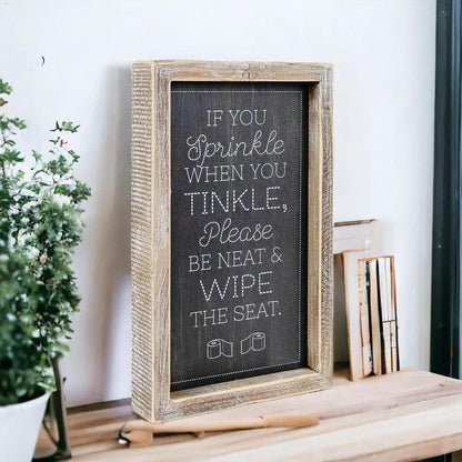 Double Sided Message Sign with Wooden Frame