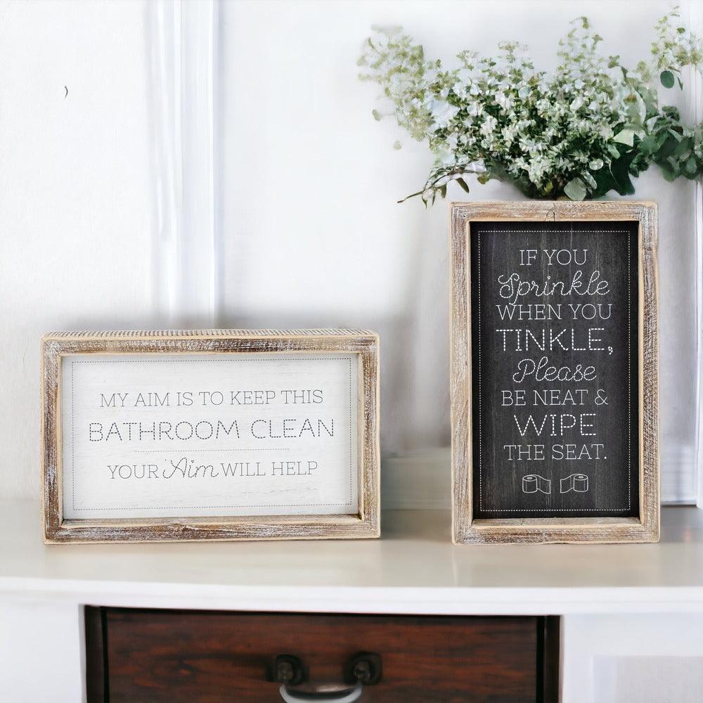 Double Sided Message Sign with Wooden Frame