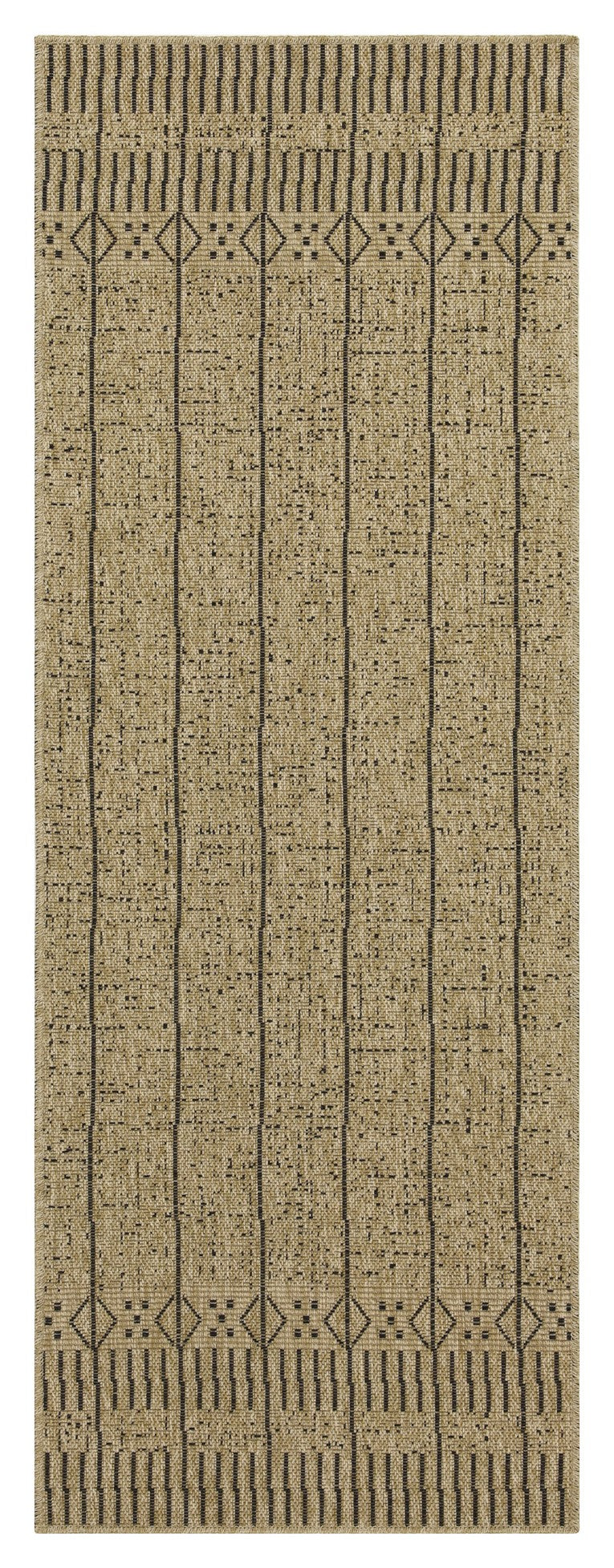 Rug Earth GC_NTL1008 jute/black indoor outdoor runner with geometric border HouseOfZazla on Tampa Home & Garden Store