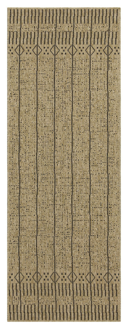 Rug Earth GC_NTL1008 jute/black indoor outdoor runner with geometric border HouseOfZazla on Tampa Home & Garden Store