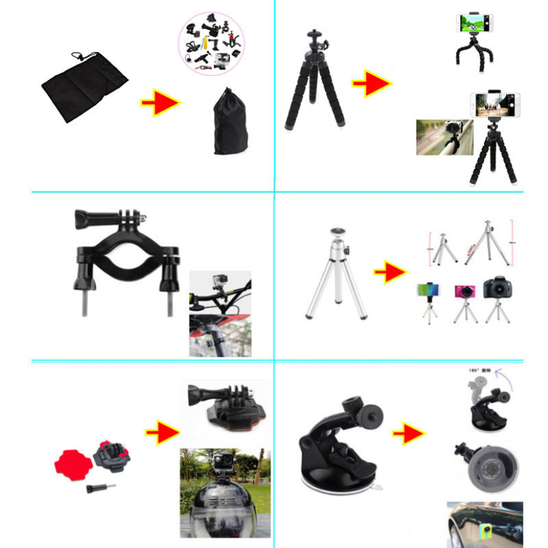 Sports camera accessories set by Sell My Stuff with black mounts, tripods, and phone mounts on Tampa Home & Garden Store