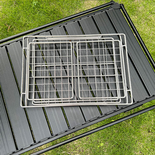 IGT Stainless Steel Folding Basket: Drain & Wash, Ideal Camping Table Accessory.