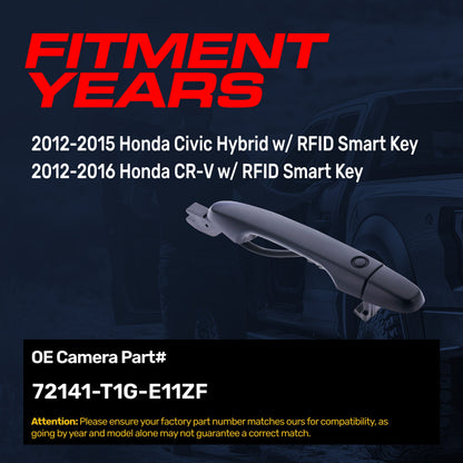 Exterior door handle black primed replacement for Honda Civic Hybrid 2012-15 front-right on Tampa Home & Garden Store