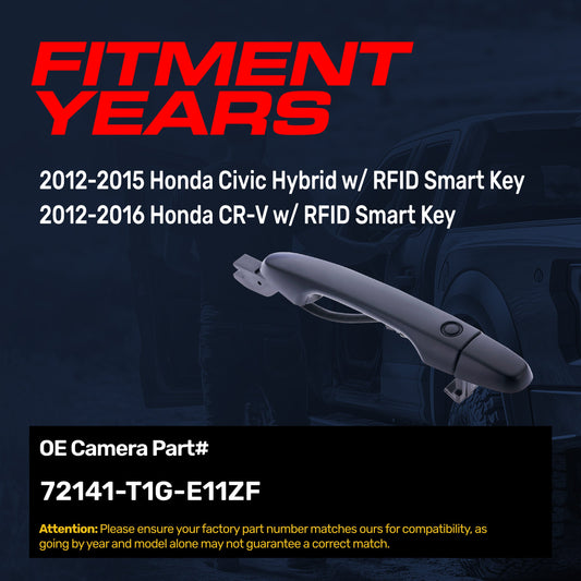 Exterior door handle black primed replacement for Honda Civic Hybrid 2012-15 front-right on Tampa Home & Garden Store