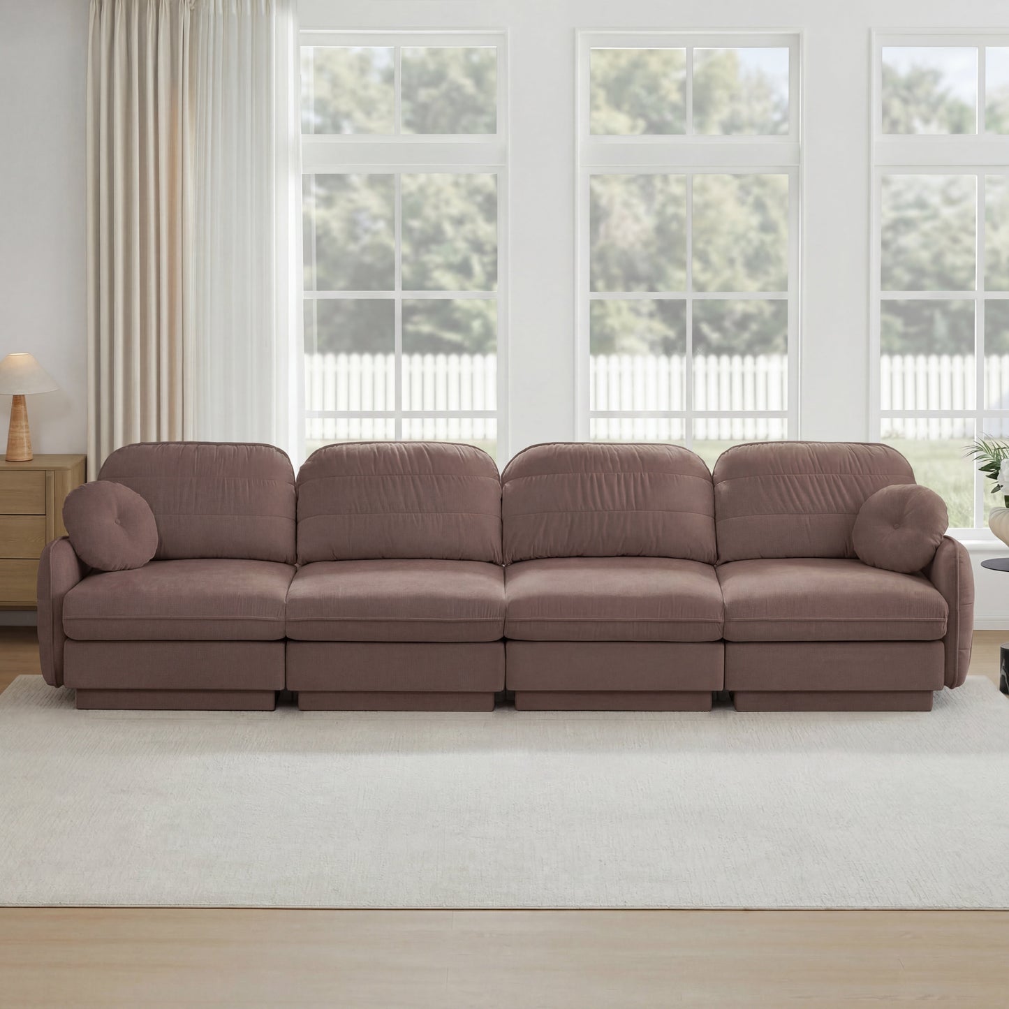 Elegant Chenille Cloud And A Four Seater Sofa