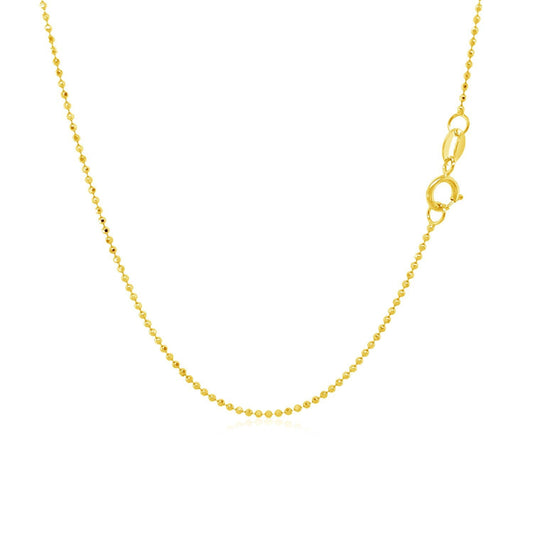 14k yellow gold diamond-cut bead chain necklace 1.0mm by Bids.com on Tampa Home & Garden Store
