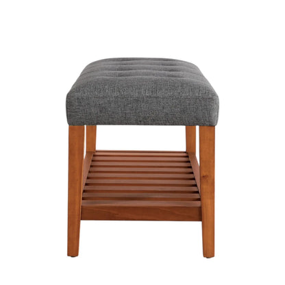Charla Upholstered Bench with Tufted Fabric Seat