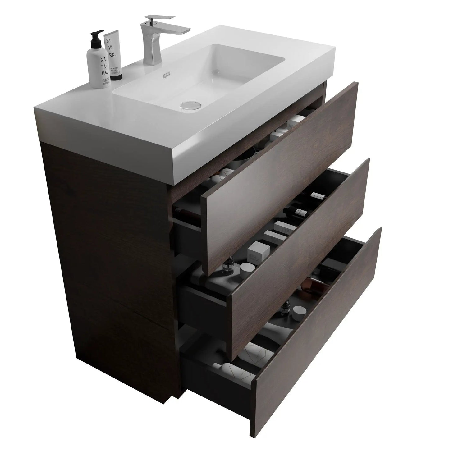 Alice Bathroom Vanity with Large Storage and Sink