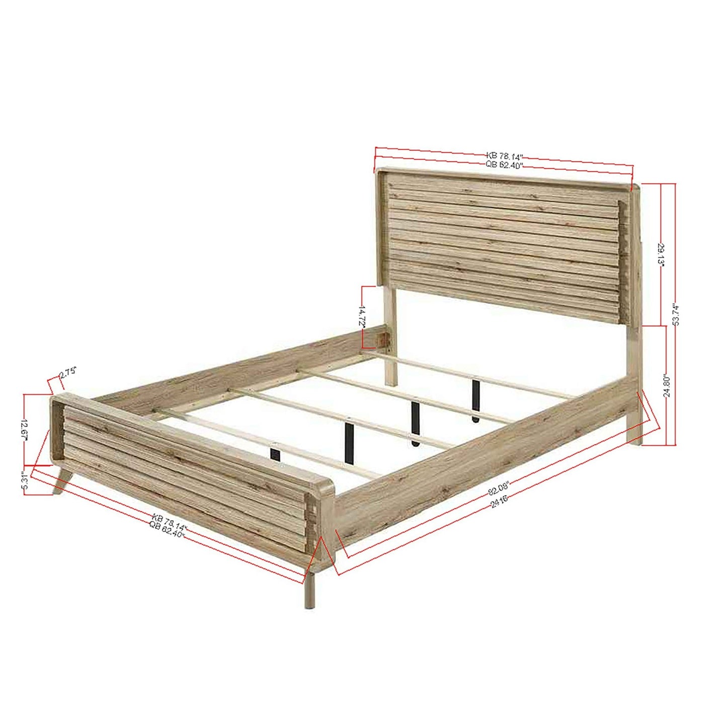 Modern Panel Bed Featuring A Slatted Headboard