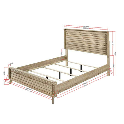 Modern Panel Bed Featuring A Slatted Headboard