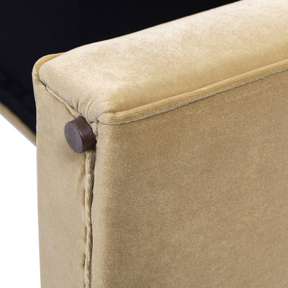 Mason 60.5in Arched Arm Bench in beige velvet with bolster pillows HouseOfZazla on Tampa Home & Garden Store