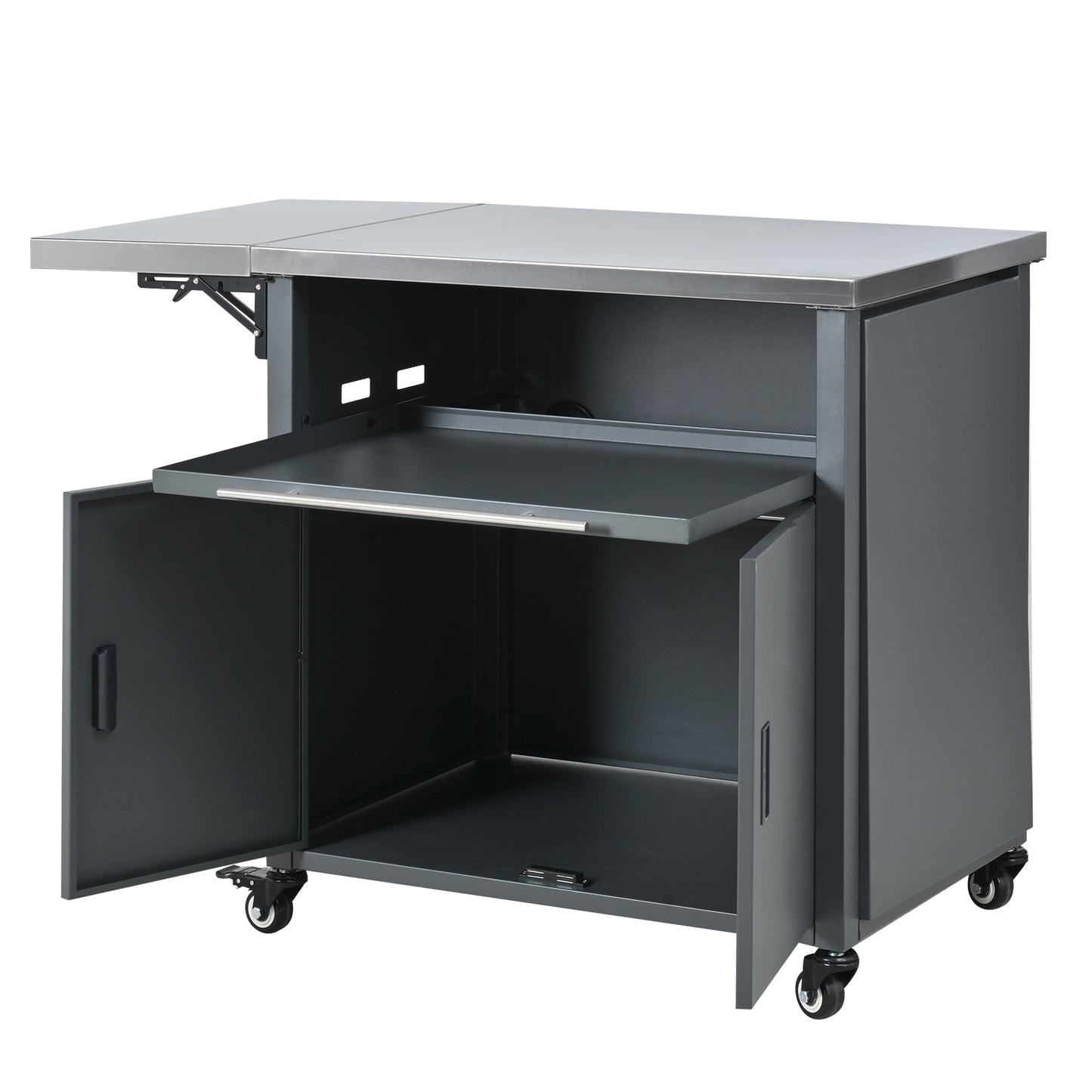 Foldable Outdoor Prep Cart and Storage Shelf