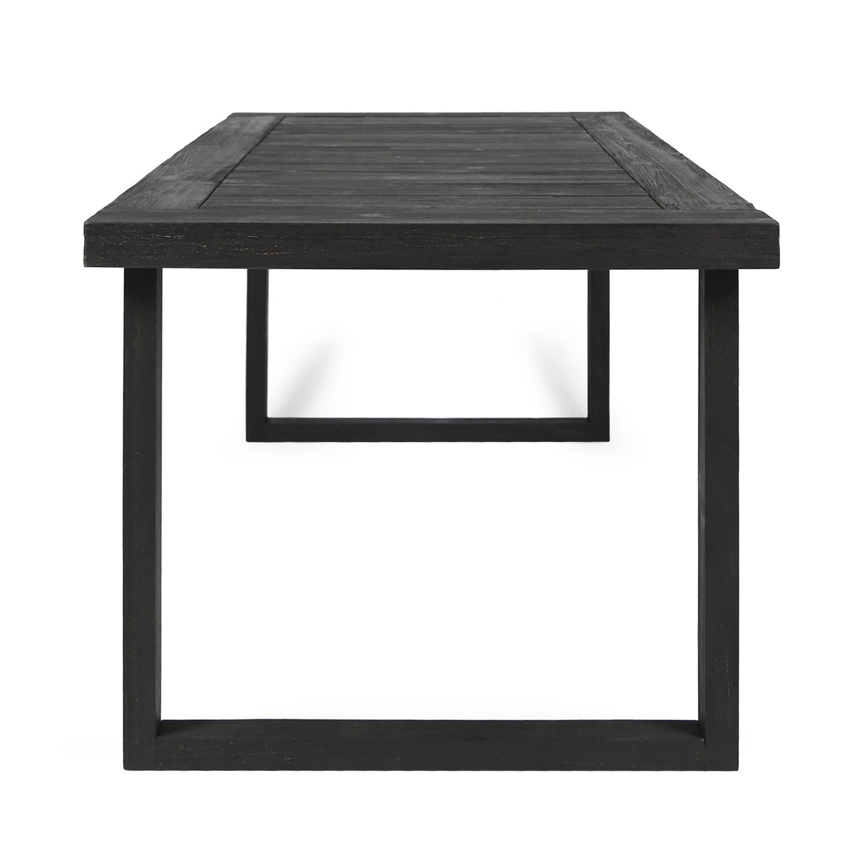 2-Piece Solid Acacia Wood Outdoor Dining Set dark stained slatted tabletop HouseOfZazla on Tampa Home & Garden Store
