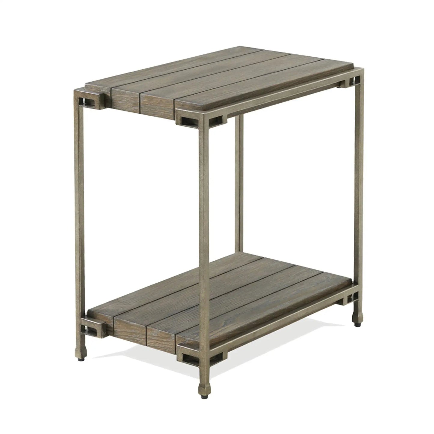 Corbeta 3-piece metal frame wood coffee table and chairside tables graphite brown Unique Piece on Tampa Home & Garden Store