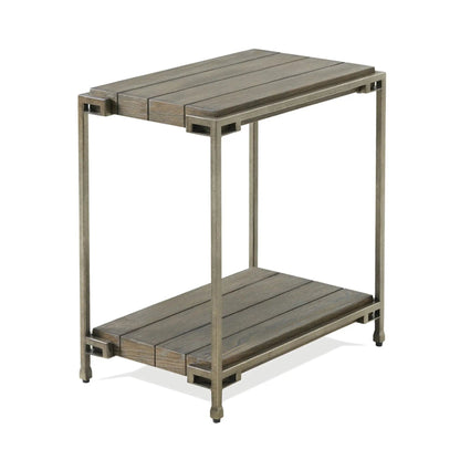 Corbeta 3-piece metal frame wood coffee table and chairside tables graphite brown Unique Piece on Tampa Home & Garden Store