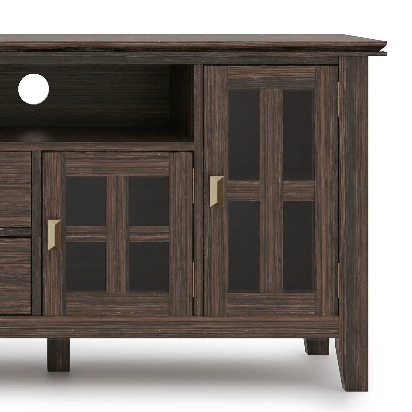 Artisan Tv Media Stand Glass Doors and Drawers