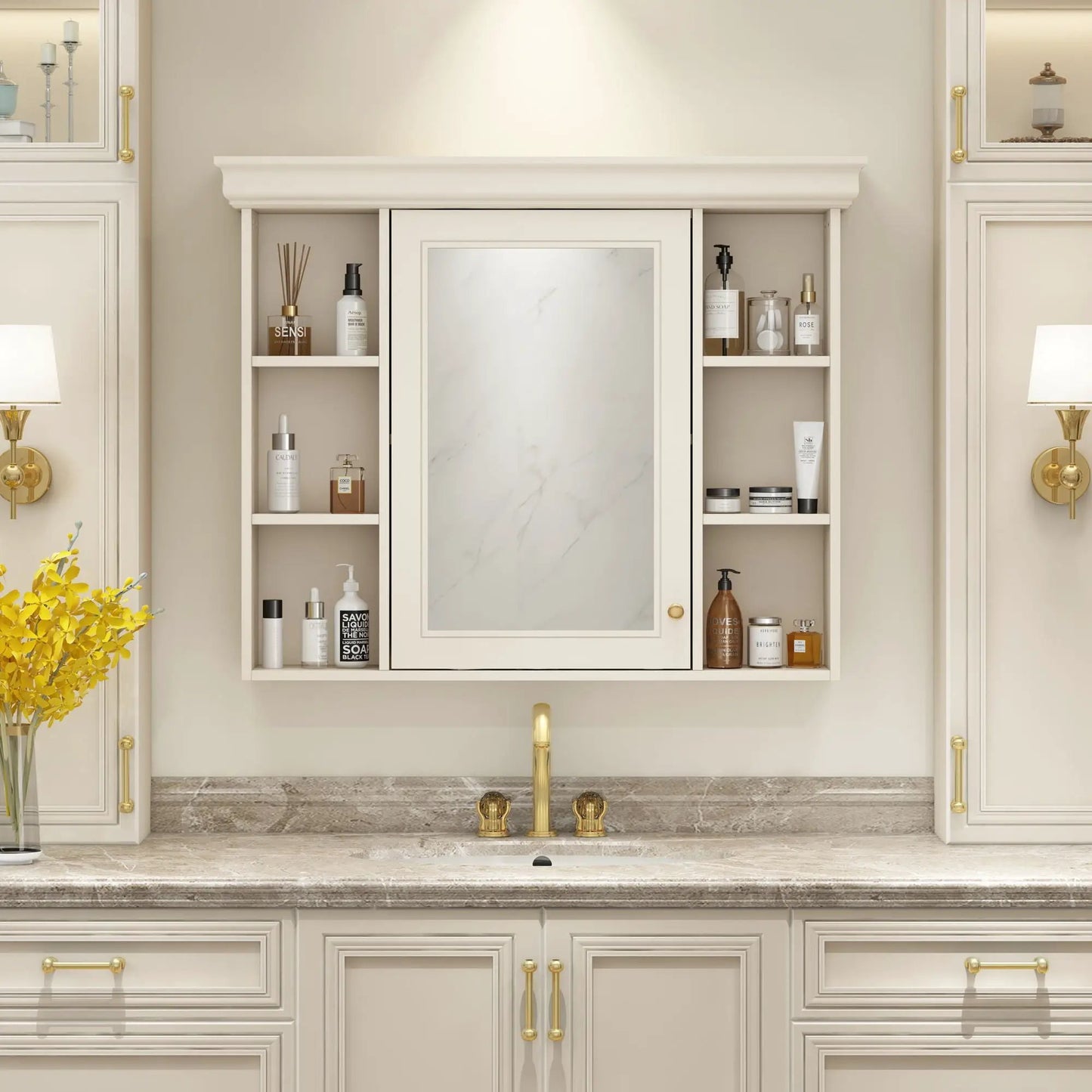 Wall Mounted Bathroom Storage Cabinet With Mirror