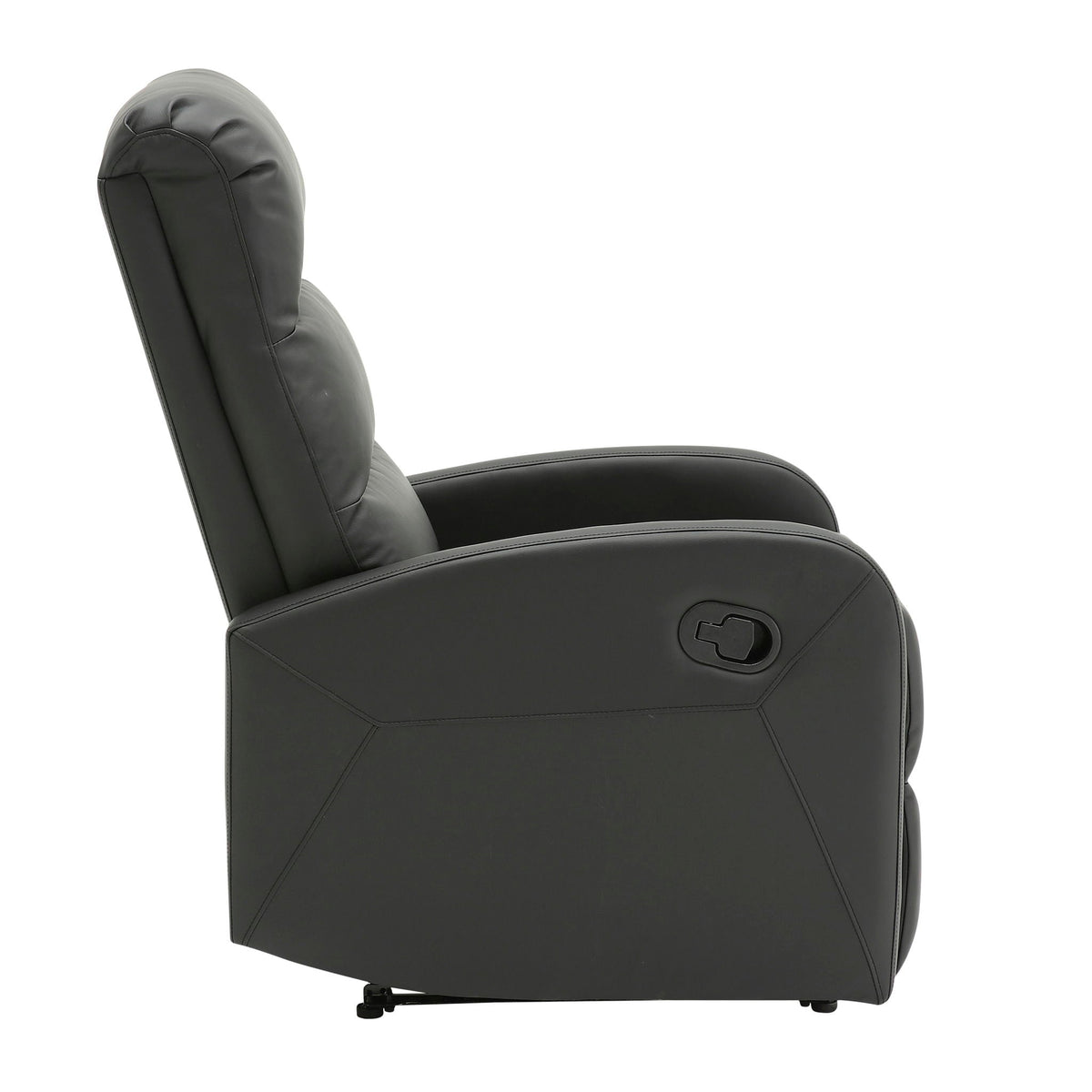 Dormi Contemporary Recliner Chair by HouseOfZazla, black leather recliner with padded back on Tampa Home & Garden Store
