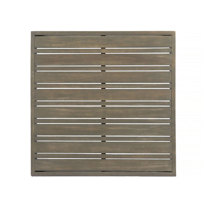 Rustic gray coffee table with slat panel design in weathered wood on Tampa Home & Garden Store