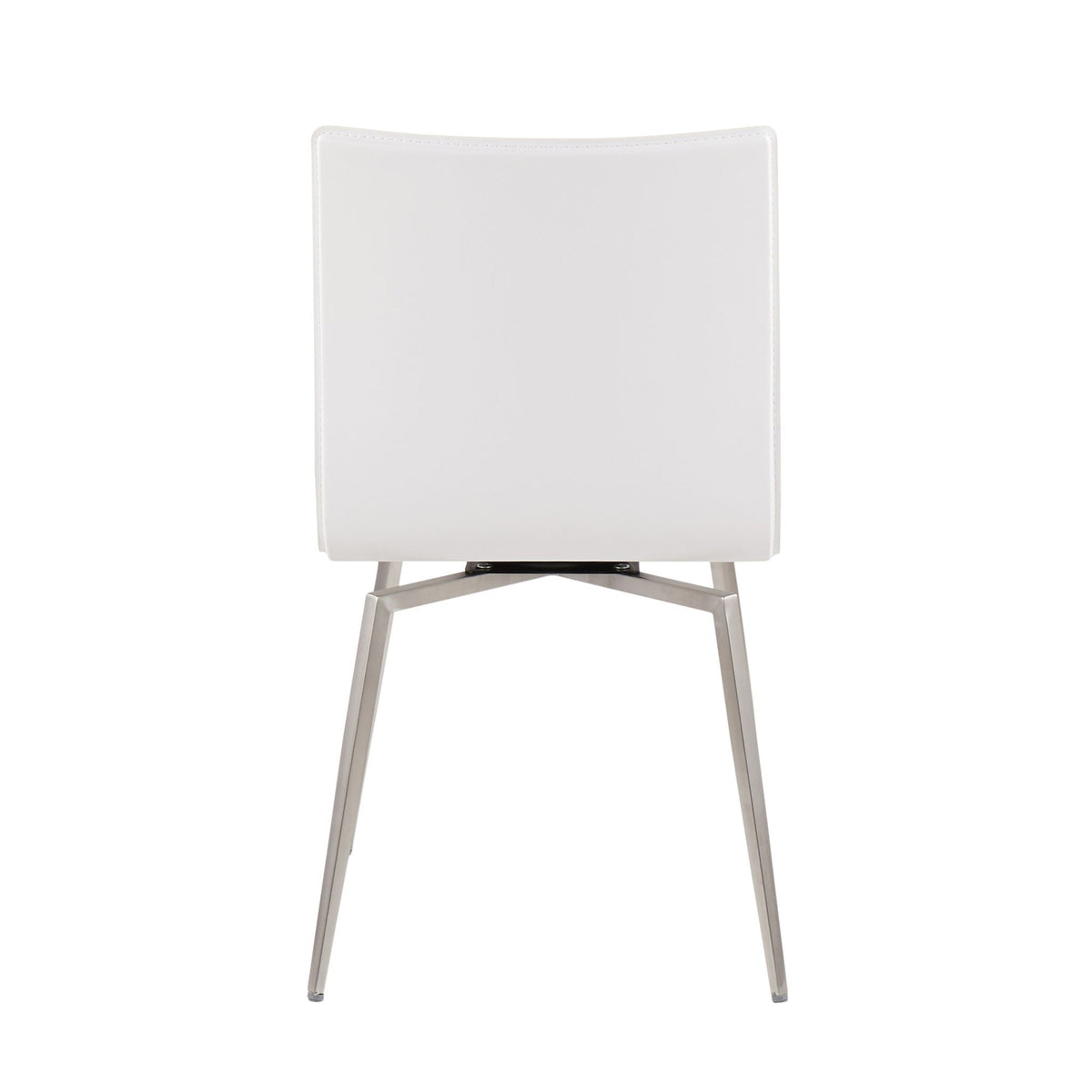 Contemporary Upholstered Chair set of 2 with swivel base, white upholstery on Tampa Home & Garden Store