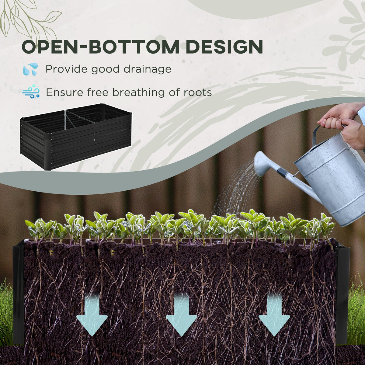 Galvanized raised garden bed kit with reinforcing bars in black or silver finish HouseOfZazla on Tampa Home & Garden Store