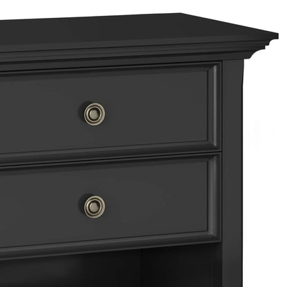 Amherst bedside table handcrafted in black with antique brass knob by Unique Piece Furniture on Tampa Home & Garden Store