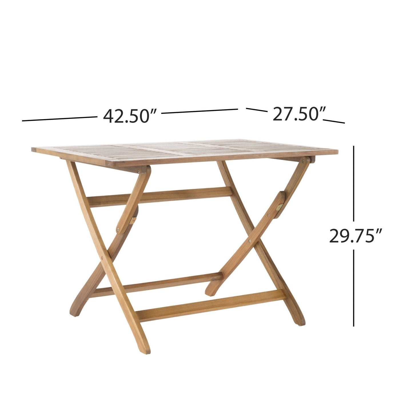Natural Wood Five Piece Outdoor Patio Dining Set