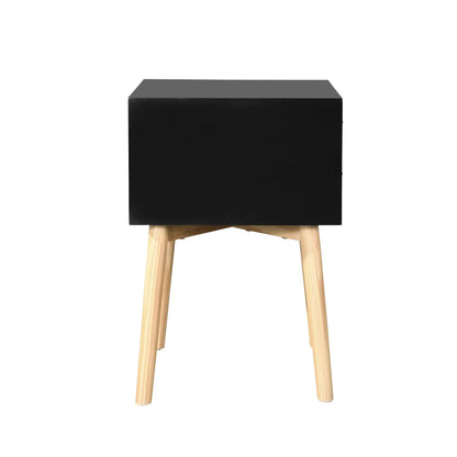 Side Table With Two Drawers Mid Century Modern