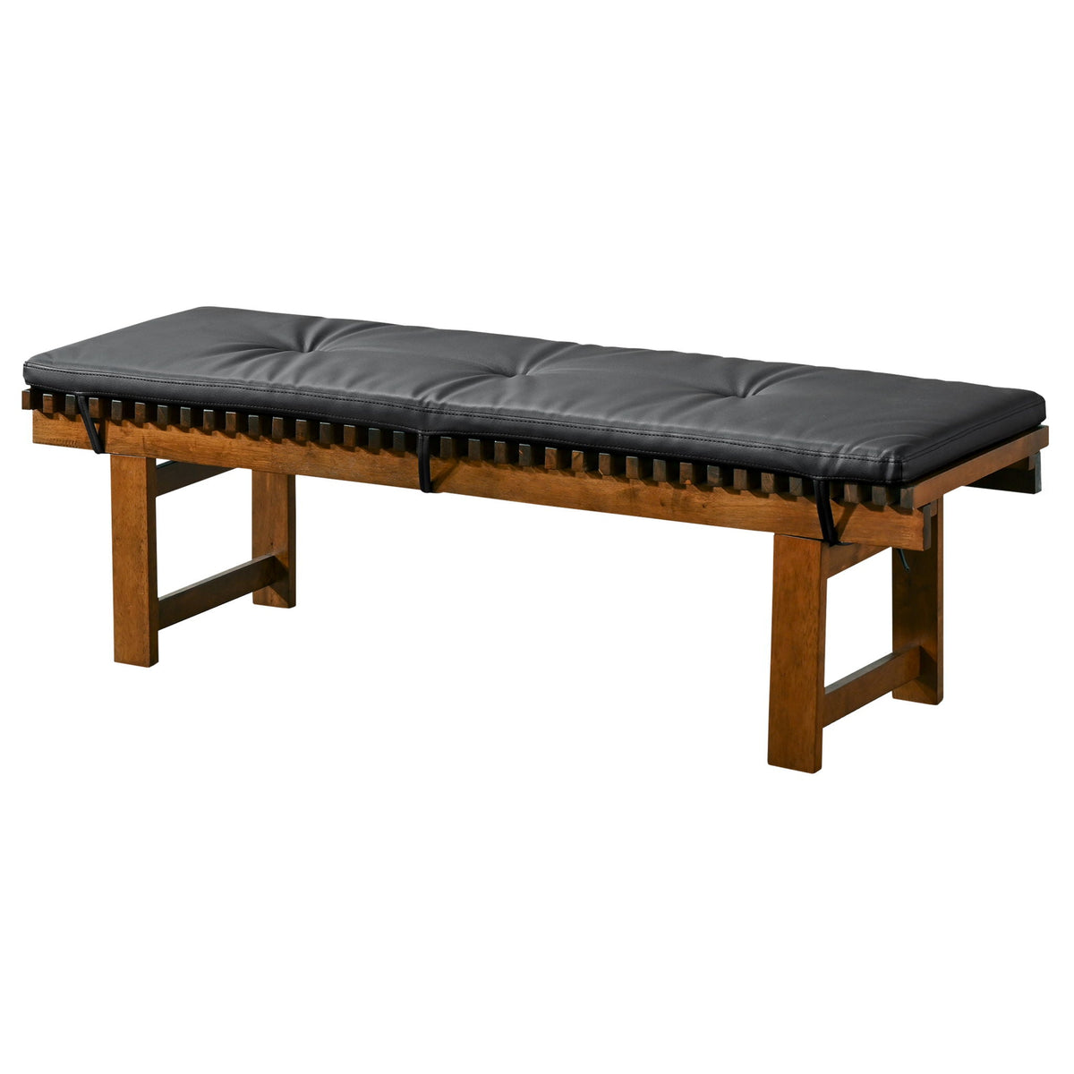 Lucia black upholstered bench with solid wood frame by HouseOfZazla on Tampa Home & Garden Store