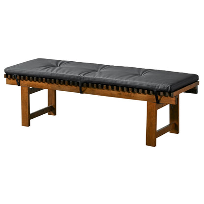 Lucia black upholstered bench with solid wood frame by HouseOfZazla on Tampa Home & Garden Store