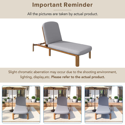 Outdoor Chaise Lounge with adjustable backrest gray cushion by HouseOfZazla on Tampa Home & Garden Store