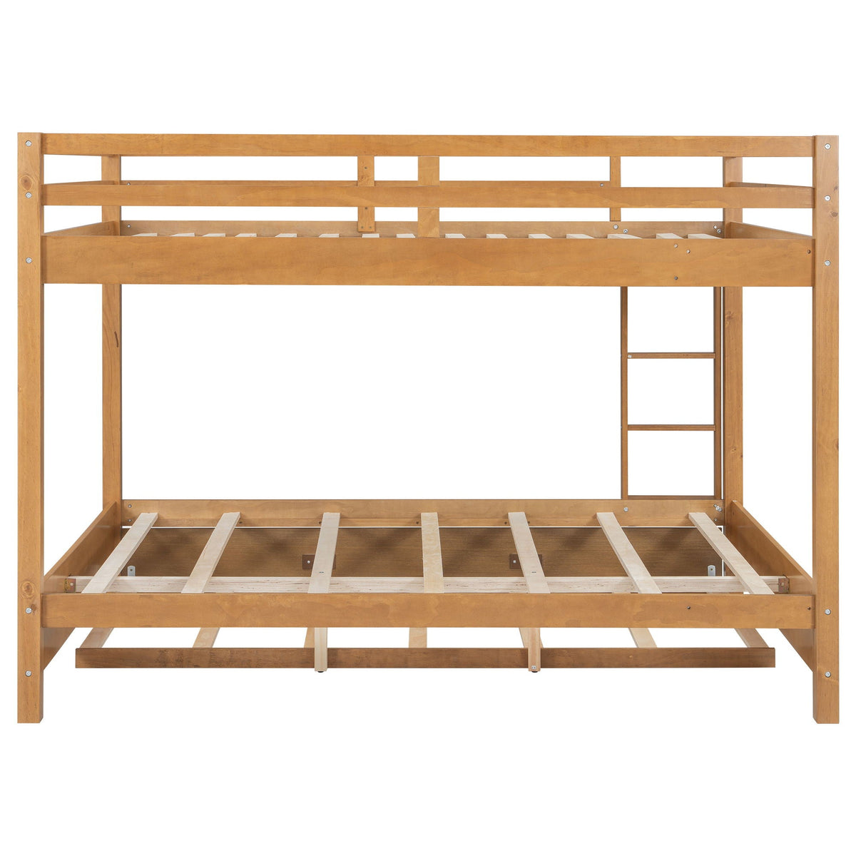 Sturdy Bunk Bed With Ladder wooden frame in honey-brown finish HouseOfZazla bunk beds on Tampa Home & Garden Store